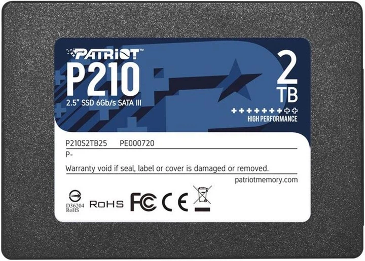 SSD диск Patriot P210 2TB 2.5" SATAIII TLC (P210S2TB25) - Фото 1 SSD диск Patriot P210 2TB 2.5" SATAIII TLC (P210S2TB25) - зображення 1