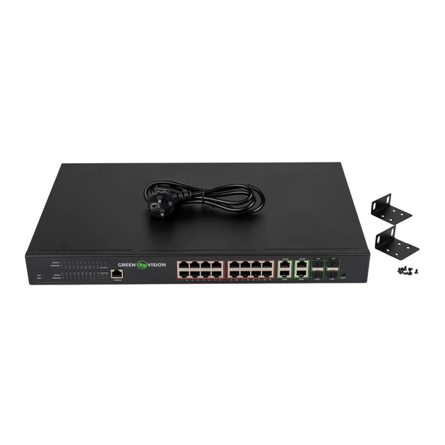 Комутатор мережевий GreenVision POE GV-020-AI-16G+4G+4SFP (LP-30461) - Фото 4 Комутатор мережевий GreenVision POE GV-020-AI-16G+4G+4SFP (LP-30461) - изображение 4