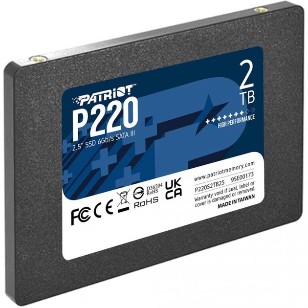 Накопичувач SSD Patriot P220 2 TB 2.5" 7 мм SATAIII (KST-P220S2TB25) - изображение 3