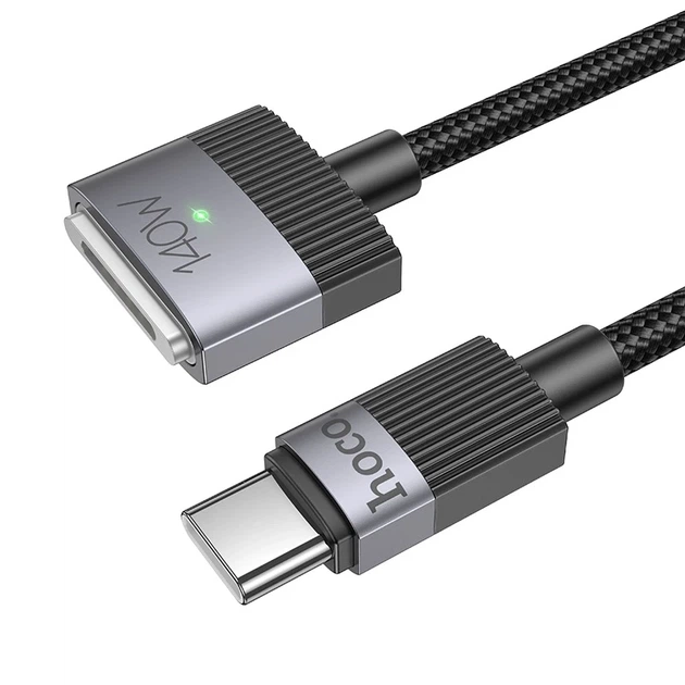 Кабель магнітний HOCO U141 Type-C to MagSafe 3 (Mag3) PD 140 W 2 м Black (HOCO-U141) шнур заряджання для MacBook Pro/Air - Фото 4 Кабель магнітний HOCO U141 Type-C to MagSafe 3 (Mag3) PD 140 W 2 м Black (HOCO-U141) шнур заряджання для MacBook Pro/Air - зображення 4