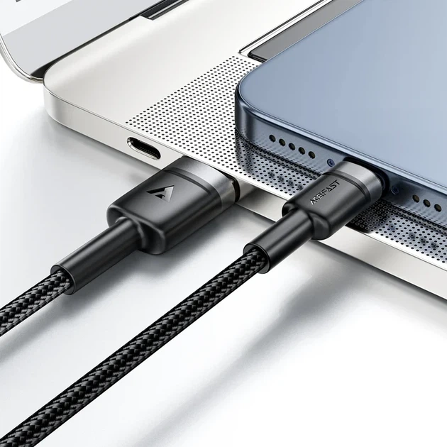 Кабель USB to Type-C ACEFAST C22-04 3A 1.2m Nylon Braid Black (Быстрый кабель для зарядки телефона, планшета, павербанка) - изображение 4