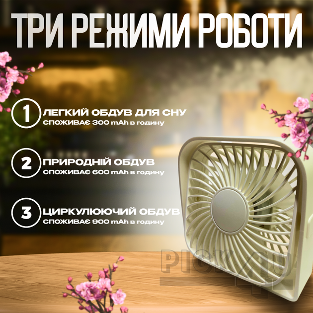 Компактный USB вентилятор TOPK K50-W Мраморный - Фото 7 Компактный USB вентилятор TOPK K50-W Мраморный - изображение 7