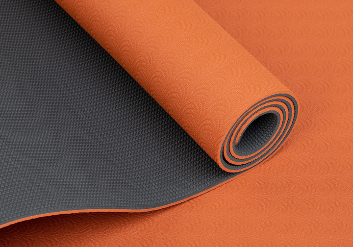 Килимок для йоги Bodhi Lotus Pro 183x60x0.6 см помаранчевий/антрацитовий - зображення 5
