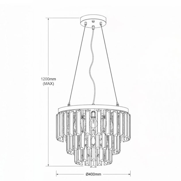 Люстра подвесная PIONA PL400 E14 хром LIGHT SET - изображение 4
