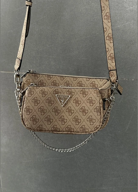 Женская сумка Guess 136 кросс-боди бежевая - Фото 6 Женская сумка Guess 136 кросс-боди бежевая - изображение 6