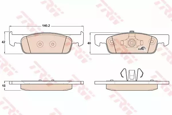 Колодки тормозные дисковые RENAULT/DACIA Clio/Logan/Sandero F 12, TRW (GDB2016) - Фото 1 Колодки тормозные дисковые RENAULT/DACIA Clio/Logan/Sandero F 12, TRW (GDB2016) - изображение 1