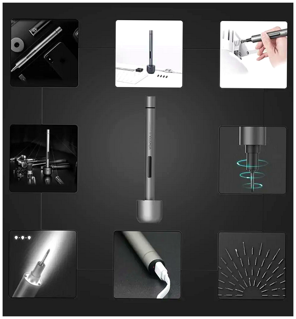 Умная отвертка Wowstick 1F+ черная с магнитными битами для ремонта электроники и быстрой сборки техники - Фото 9 Умная отвертка Wowstick 1F+ черная с магнитными битами для ремонта электроники и быстрой сборки техники - изображение 9