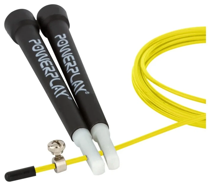 Скакалка швидкісна PowerPlay 4202 Ultra Speed Rope Жовта (2,9m.) (PP_PP_4202_Yellow) - изображение 2