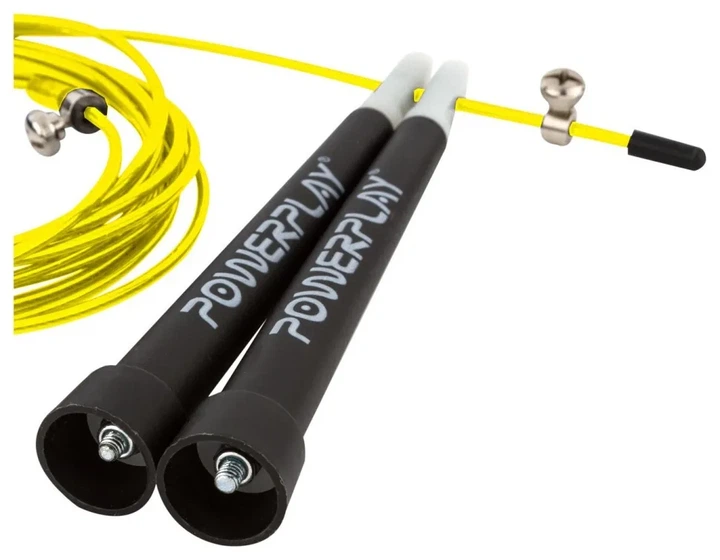 Скакалка швидкісна PowerPlay 4202 Ultra Speed Rope Жовта (2,9m.) (PP_PP_4202_Yellow) - изображение 3