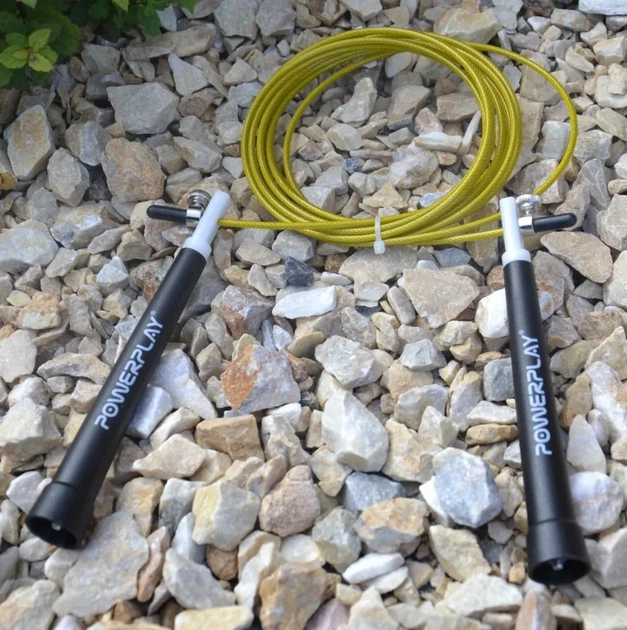 Скакалка швидкісна PowerPlay 4202 Ultra Speed Rope Жовта (2,9m.) (PP_PP_4202_Yellow) - изображение 5