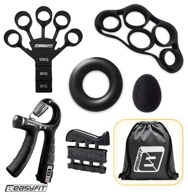 Набір кистьових еспандерів EasyFit GripKit 6 в 1 (Чорний) - Фото 1 Набір кистьових еспандерів EasyFit GripKit 6 в 1 (Чорний) - зображення 1