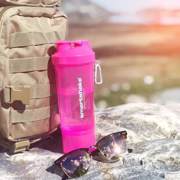 Шейкер спортивний SmartShake Slim 500ml Neon Pink (PP_10253201) - изображение 4