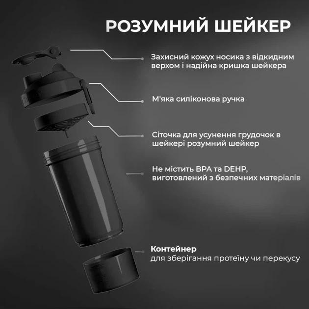 Шейкер спортивний SmartShake Original2GO One 800ml Navy Blue (PP_10581102) - изображение 8