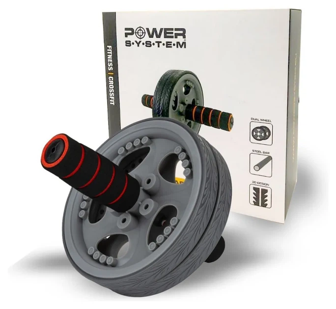 Колесо для преса Power System PS-4042 Dual-Core Ab Wheel Grey/Black (PP_PS-4042_Grey-Black) - изображение 3
