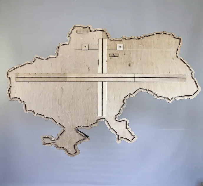 Карта України настінна велика 3D об'ємна з синьою підсвіткою (220В) в коробці 143*100 см Гранд Презент 17СС - изображение 7