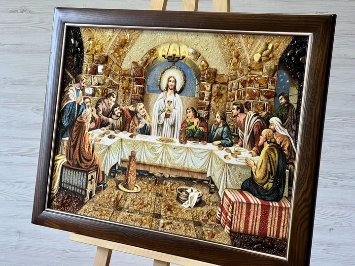 Ікона з бурштину Таємна Вечеря Гранд Презент 50*70 і-219 - Фото 3 Ікона з бурштину Таємна Вечеря Гранд Презент 50*70 і-219 - изображение 3
