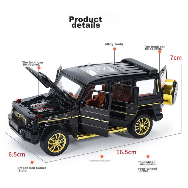 Детская игрушечная машинка Mercedes-Benz G из сплава от Cawndilla Families, модель для мальчиков, инерционный внедорожник, подарок на день рождения для мальчиков. - зображення 7