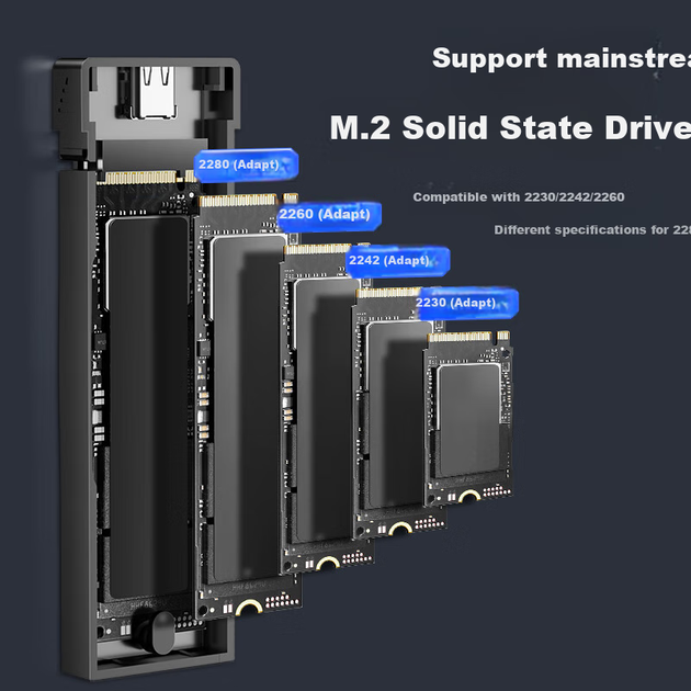 Корпус для SSD-накопителя EAGET M.2 NVMe, Type-C 3.2, портативный, совместимый с ноутбуками и устройствами Apple, внешний корпус для SSD, охлаждение из алюминиевого сплава, SE310NA - изображение 13