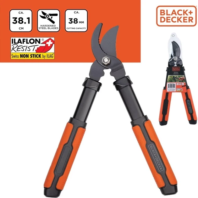 Секатор Black&Decker 38,1x17,8x3 см (871125223451) - Фото 3 Секатор Black&Decker 38,1x17,8x3 см (871125223451) - изображение 3