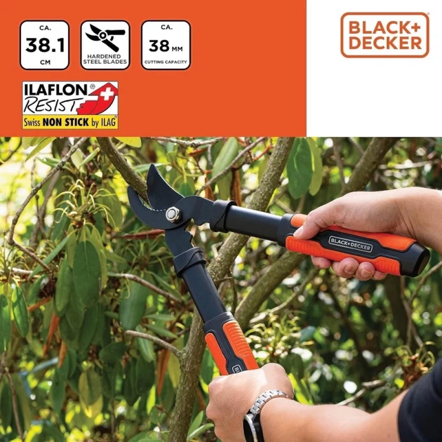 Секатор Black&Decker 38,1x17,8x3 см (871125223451) - Фото 4 Секатор Black&Decker 38,1x17,8x3 см (871125223451) - изображение 4