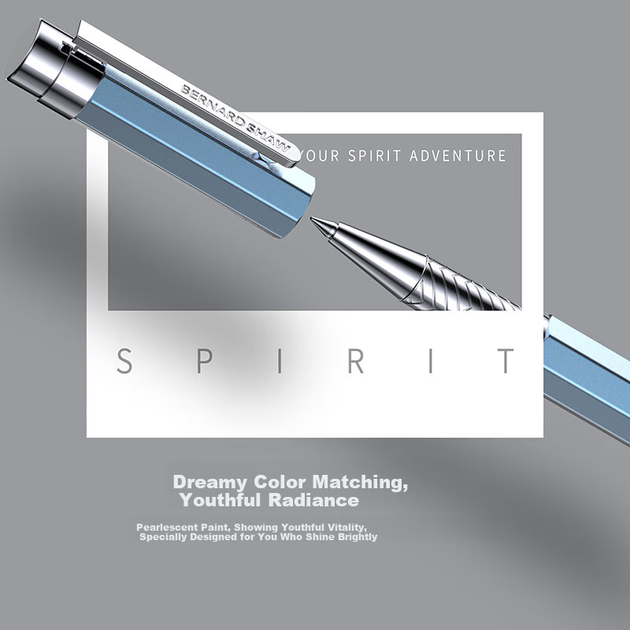 Шариковая ручка Bernard Shaw серии Spirit, цвет Glacier Light Blue, со сменными стержнями, для деловой переписки - изображение 12