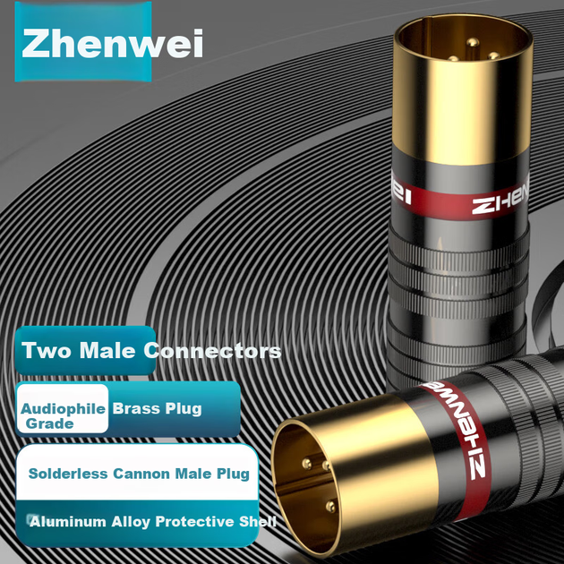 Штекеры акустические ZHENWEI XLR с Y-подобными позолоченными наконечниками, 2 шт - изображение 2