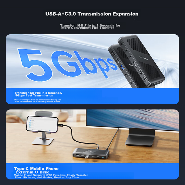 Док-станція розширення Acasis USB4, настільний концентратор, потрійний дисплей Ultra HD 8K, подвійний вихід, док-станція розширення для офісу, сумісний з Apple та Huawei, Thunderbolt, для ноутбуків, DS-9003 - Фото 12 Док-станція розширення Acasis USB4, настільний концентратор, потрійний дисплей Ultra HD 8K, подвійний вихід, док-станція розширення для офісу, сумісний з Apple та Huawei, Thunderbolt, для ноутбуків, DS-9003 - зображення 12