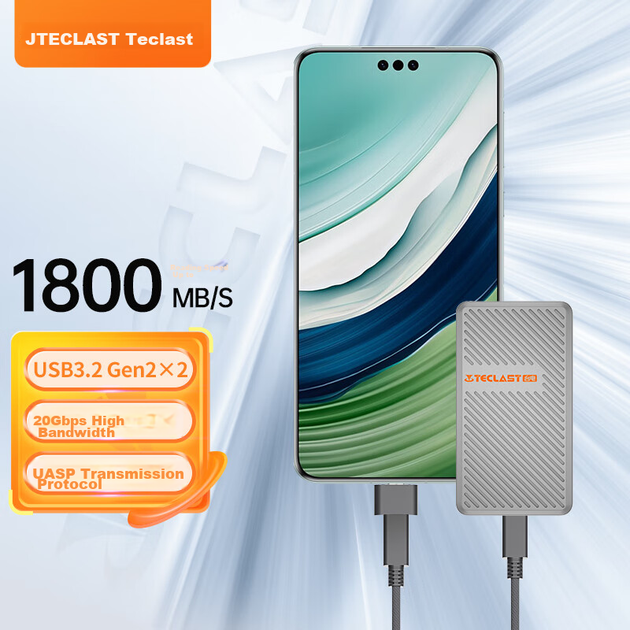SSD диск Teclast PD20 512GB USB 3.2 Gen 2x2 Type-C (TP512GBPD20) External Grey - изображение 3