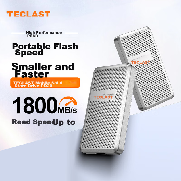 SSD диск Teclast PD20 512GB USB 3.2 Gen 2x2 Type-C (TP512GBPD20) External Grey - изображение 2