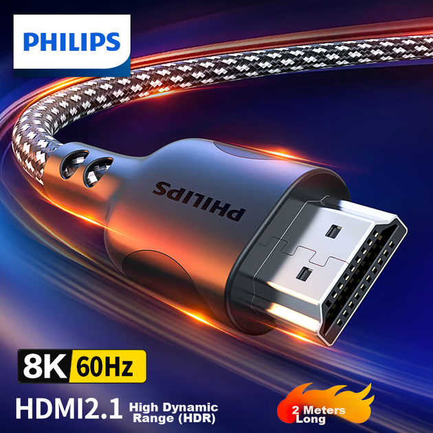 Кабель Philips HDMI - HDMI 2.1 8K 60 Гц 2 м Black (SWL6123K/93) - изображение 2