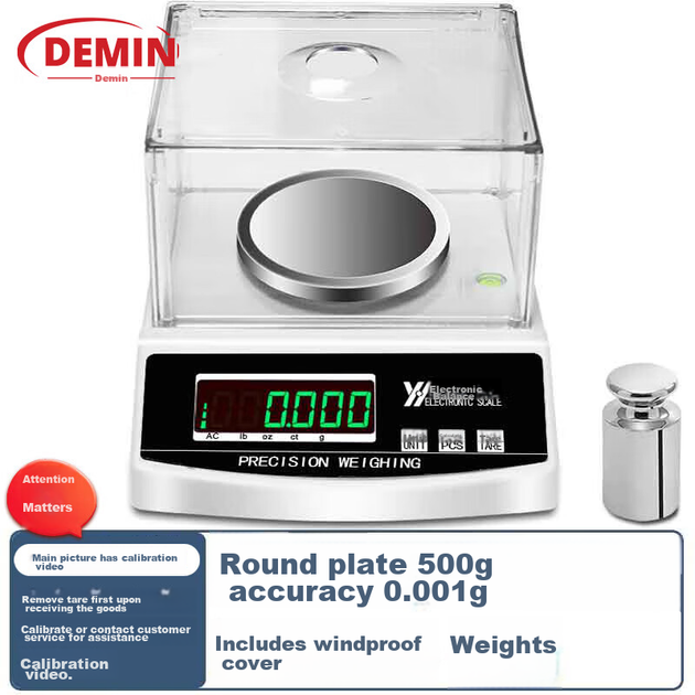 Весы Demin ювелирные электронные до 500 г с точностью 0.001 г - изображение 4