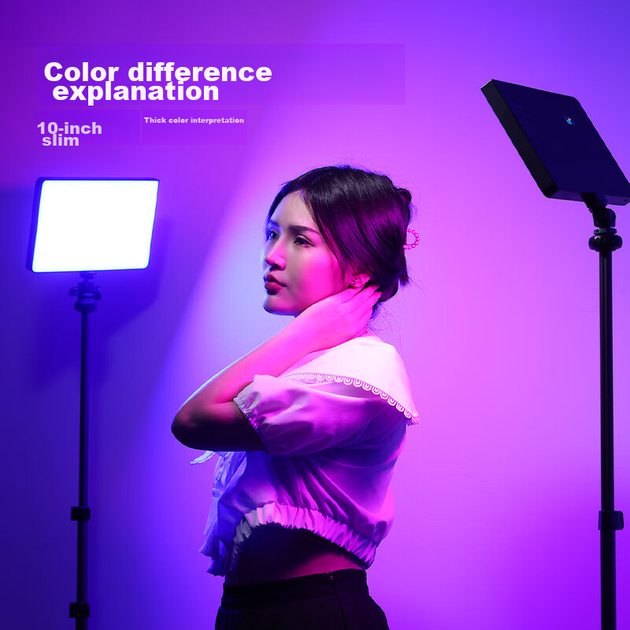 Полноцветная RGB-панельная подсветка Ulanzi LT003 для прямых трансляций, фотосъемки, настольного освещения с двойной цветовой температурой, аксессуар для горячего башмака зеркальной фотокамеры, освещение для студийной съемки (селфи и другие). - Фото 6 Полноцветная RGB-панельная подсветка Ulanzi LT003 для прямых трансляций, фотосъемки, настольного освещения с двойной цветовой температурой, аксессуар для горячего башмака зеркальной фотокамеры, освещение для студийной съемки (селфи и другие). - изображение 6