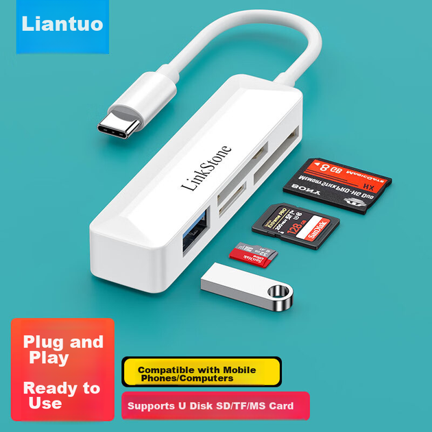 Картридер LinkStone Type-C OTG для карт MS/TF/SD и USB, для iPhone 15/16/17 и камер Sony - Фото 10 Картридер LinkStone Type-C OTG для карт MS/TF/SD и USB, для iPhone 15/16/17 и камер Sony - изображение 10
