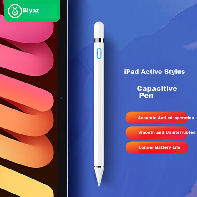 BIAZE Сумісний з ApplePencil, ємнісний стилус з антиковзким покриттям для iPad, повний захист екрана для Pro11/12.9 Mini5/Air3/4/5/10.2 PB154 - зображення 4