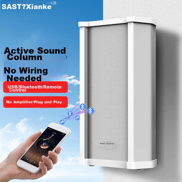 SAST 90W Уличная водонепроницаемая акустическая система с Bluetooth, настенный усилитель, подвесная акустическая система, система оповещения для школ, детских площадок, парков, конференций, магазинов и других мероприятий. - изображение 11