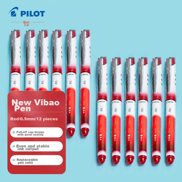 Ручка гелевая PILOT Weibao Panda BLN-VBG5 0.5 мм, красная, 12 шт - изображение 4