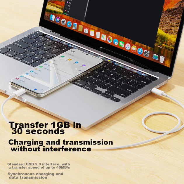 Кабель BIAZE Type-C — Type-C для швидкої зарядки PD, для MacBook Air та Pro, iPad та iPhone 16 і 17 - зображення 11