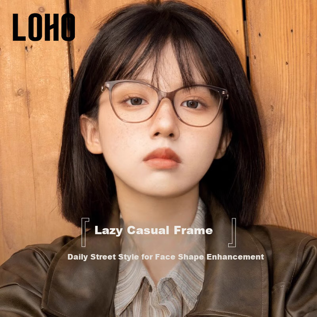 Оправа LOHO YX8063 «кошачий глаз» женская с защитой от синего света, оранжевая - изображение 5