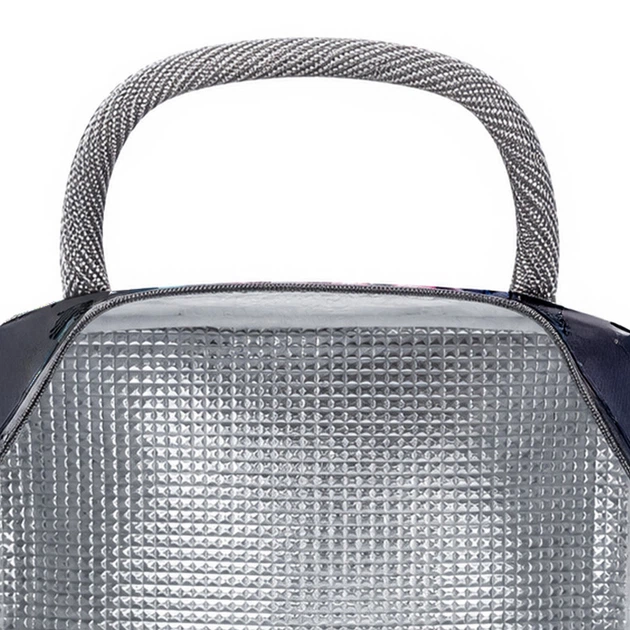 Сумка для ланча Lesko BBO15 Flamingo Dark Blue ланч бэг на молнии с карманом термосумка - изображение 4