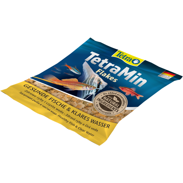 Корм сухой Tetra Min Flakes для тропических аквариумных рыбок в хлопьях 12 г - Фото 1 Корм сухой Tetra Min Flakes для тропических аквариумных рыбок в хлопьях 12 г - изображение 1