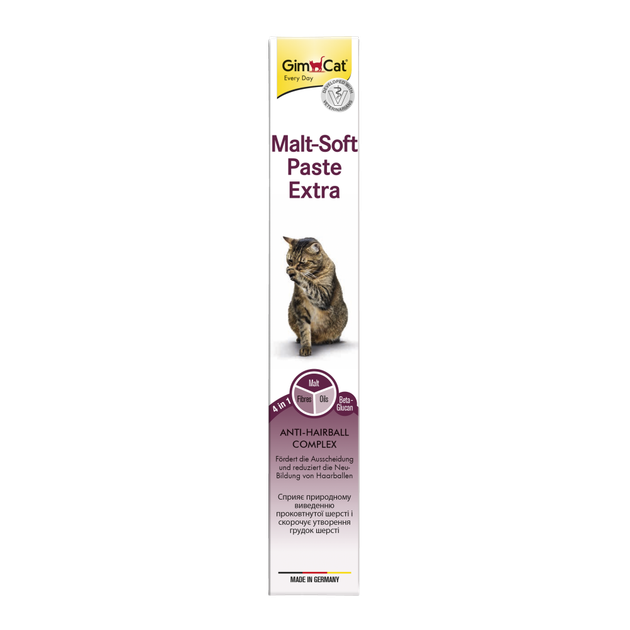 Паста GimCat Every Day Malt-Soft Paste Extra для котов для выведения шерсти из желудка 100 г - изображение 9