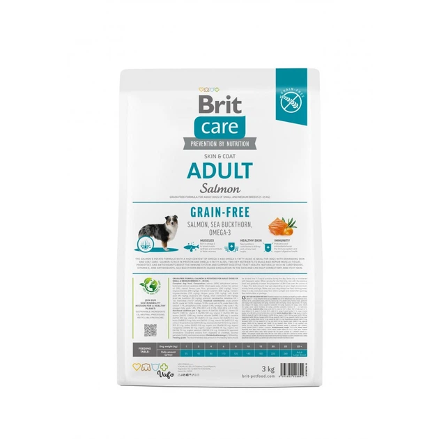 Корм сухий Brit Care Dog Grain-free Adult для дорослих собак малих і середніх порід беззерновий з лососем 3 кг - зображення 5