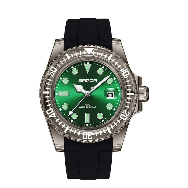 Наручний годинник Sanda 9007 Black-Green - Фото 1 Наручний годинник Sanda 9007 Black-Green - изображение 1
