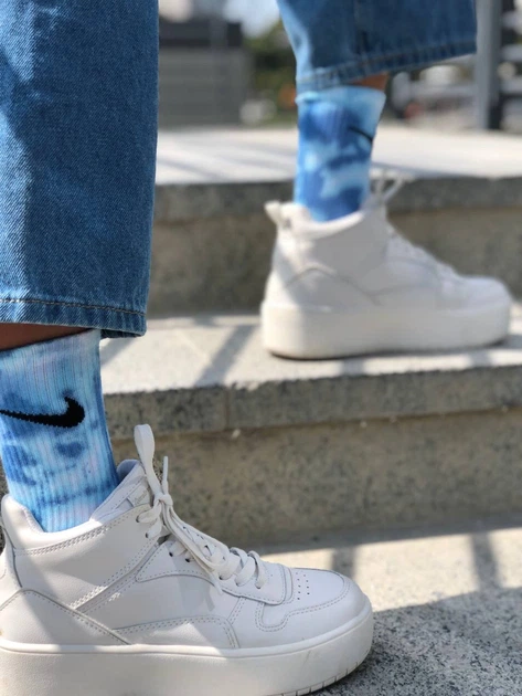 Набор женских высоких носков tie-dye, 5 пар Розмір(35-39) – Бежевий з різнобарвним B35W35zufh-1384 - изображение 3