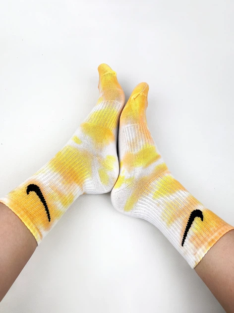 Набор женских высоких носков tie-dye, 5 пар Розмір(35-39) – Бежевий з різнобарвним B35W35zufh-1384 - изображение 4
