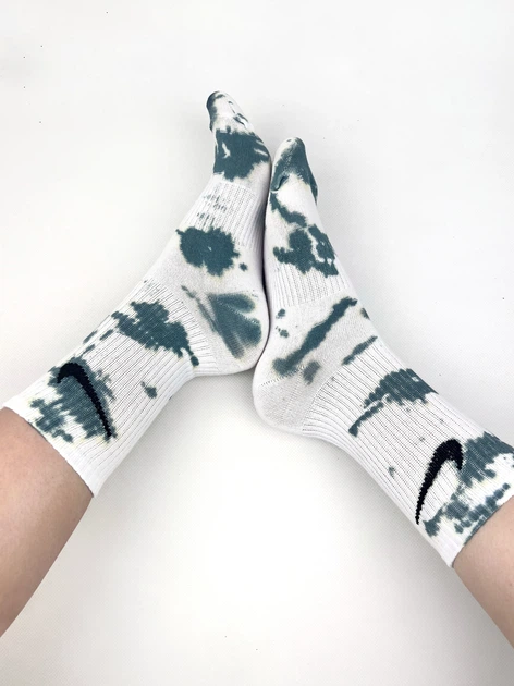 Набор женских высоких носков tie-dye, 5 пар Розмір(35-39) – Бежевий з різнобарвним B35W35zufh-1384 - изображение 5