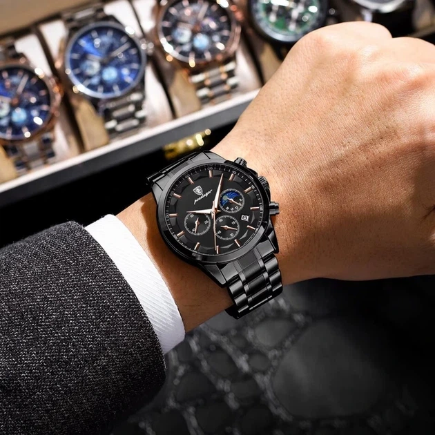 Чоловічий годинник Poedagar West Black - изображение 4