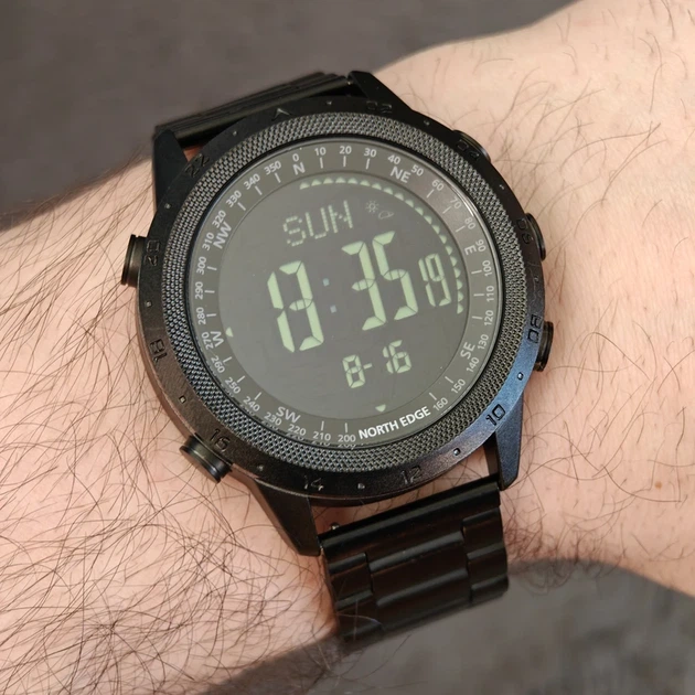Чоловічий водостійкий спортивний тактичний з компасом годинник North Edge Desert Iron Edition, 2 ремінці - Фото 3 Чоловічий водостійкий спортивний тактичний з компасом годинник North Edge Desert Iron Edition, 2 ремінці - изображение 3