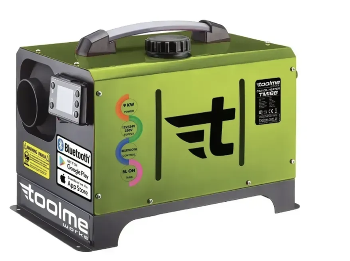 Дизельный автономный обогреватель TOOLME TM188 9 кВт 230V 12V 24V с Bluetooth управлением через HeatGenie Android iOS пультом дистанционного управления LCD дисплеем топливным баком 5 л для автомобиля гаража мастерской кемпера лодки - изображение 7