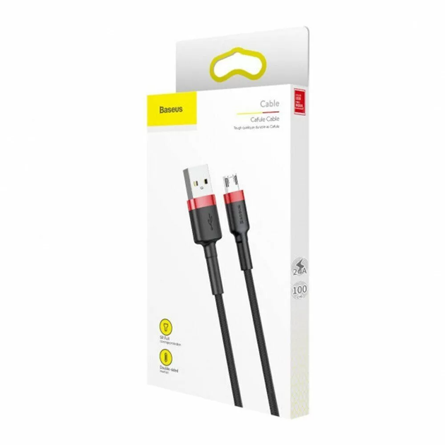 Кабель Baseus Cafule Micro USB 2m (CAMKLF-C91) Red/Black [69672] - зображення 6
